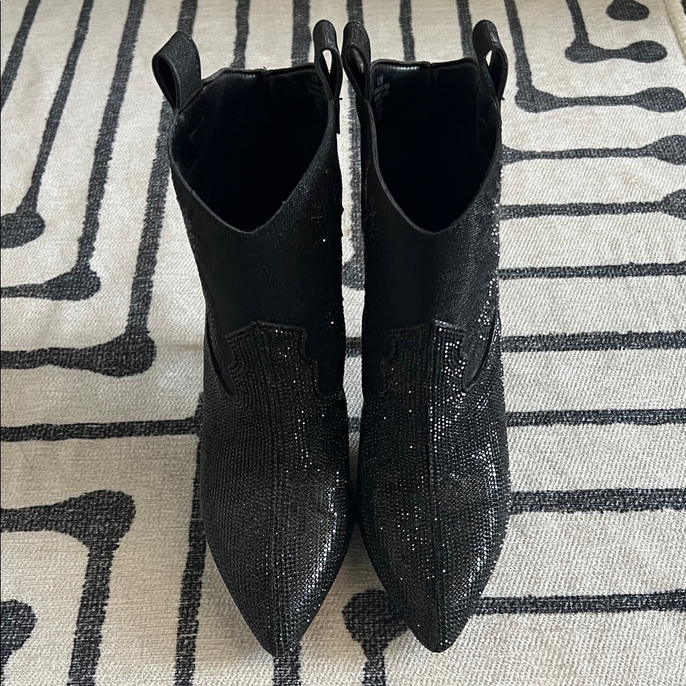 Gianni Bini Sparkling Black Ankle Booties